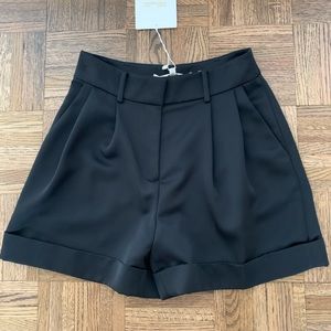 Diane von Furstenberg Shiana Pleated Satin Shorts